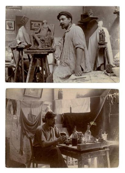 PAUL CARDON, DIT DORNAC (1858­1941) Sculpteur dans son atelier 1890­1900 Citrates...