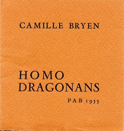 BRYEN Camille. HOMO DRAGONANS. Alès, P.A. B., 1953 ; minuscule, 8,2 x 7,5 cm. EDITION...