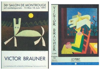 BRAUNER Victor AFFICHE. Salon de Montrouge, 1991; 61 x 42 cm; sous encadrement. A...