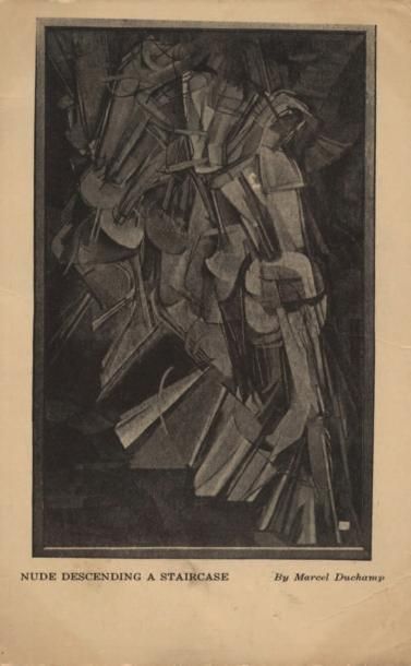 null [AVANT-GARDE NEW-YORKAISE. ARMORY SHOW]. NUDE DESCENDING A STAIRCASE. CARTE...