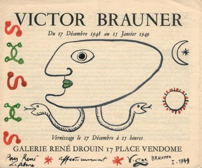 [BRAUNER Victor] EXPOSITION VICTOR BRAUNER. CATALOGUE. Paris, René Drouin, 1949....