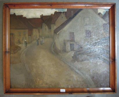 Nicolas Pierre UNTERSTELLER (1900-1968) Village d'Alsace Huile sur panneau Signée...