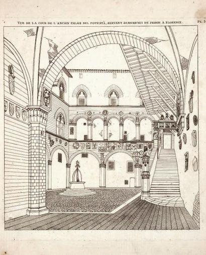 FAMIN (A.) et A. GRANDJEAN DE MONTIGNY Architecture toscane, ou palais, maisons,...