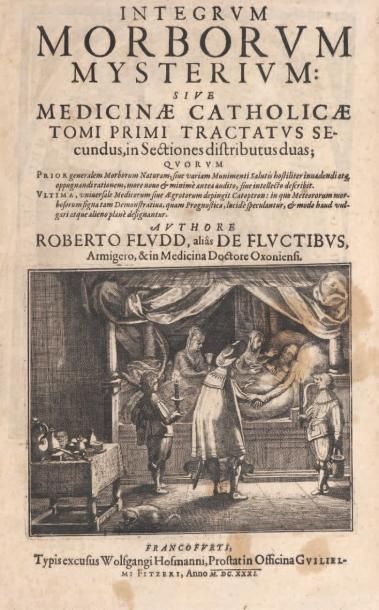 FLUDD (Robert) Ensemble 18 ouvrages en 8 volumes in-folio, vélin ivoire décoré à...