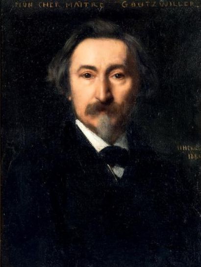 Jean-Jacques HENNER (1829 - 1905) Portrait de Monsieur Goutzwiller (1819-1900), 1880...