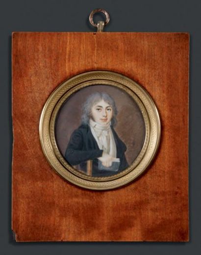 JOSEPH DERANTON (NANCY, 1756 - PARIS, 1832), ÉCOLE DE Portrait de jeune homme assis...