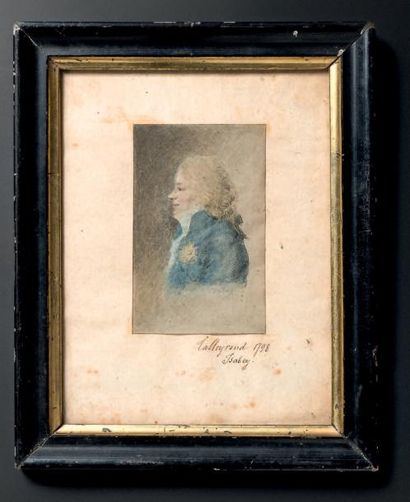 JEAN-BAPTISTE ISABEY (1767 - 1855) Portrait du Prince de Talleyrand en redingote...