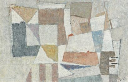 Geer van VELDE (1898-1977) Composition abstraite Huile sur toile Monagrammée en bas...