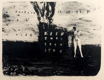 DAVID LYNCH (NE EN 1946) Factory at Night with Nude, 2007 Lithographie sur papier...