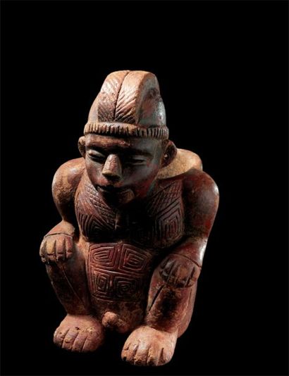 null Petite urne anthropomorphe dite canastero Culture Calima, Vallée du Rio Cauca,...