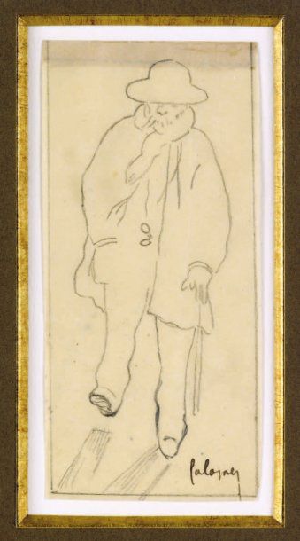 VERLAINE. " CAZALS (Frédéric-Auguste). Superbe portrait de Verlaine en pied exécuté...