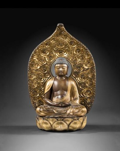 null Bouddha assis
Bois laqué
Japon, époque Edo, XVIIIème siècle
H. 111 cm
Provenance...
