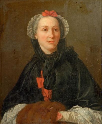 ECOLE FRANÇAISE DU XVIIIE SIÈCLE, ENTOURAGE DE DONATIEN NONOTTE Portrait de femme...