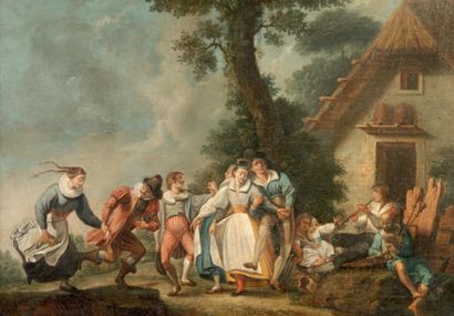 JOHANN EVANGELIST HOLZER (Burgeis 1709 - Clemenswerth 1741) Réjouissances villageoises...