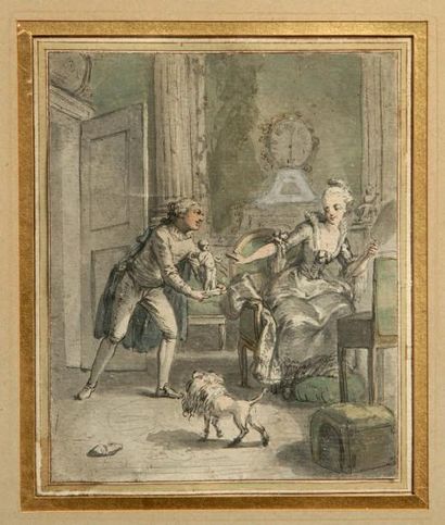 JACQUES PHILIPPE JOSEPH DE SAINT QUENTIN (Paris 1738 -? vers 1785) La visite à la...