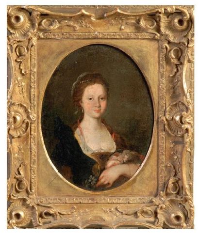 École ITALIENNE vers 1750 Portrait de femme Toile 31 x 26 cm
