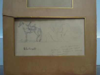 Gustave GUILLAUMET (1840-1887) Trois études sur papier réunies sous un même montage:...