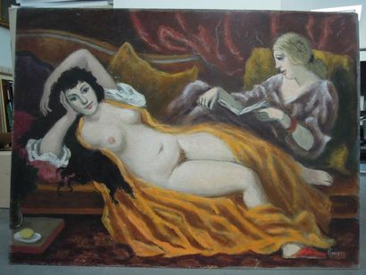 Camille LIAUSU (1894-1975) La lecture Huile sur toile Signée en bas à droite 60 x...