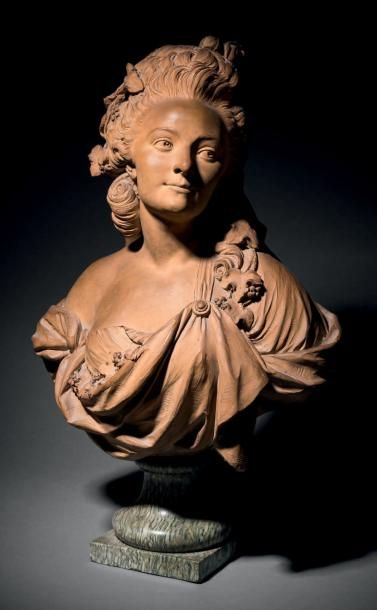 MERCHI GAETANO (1747-1829) D'APRÈS BUSTE en terre cuite très finement modelé représentant...
