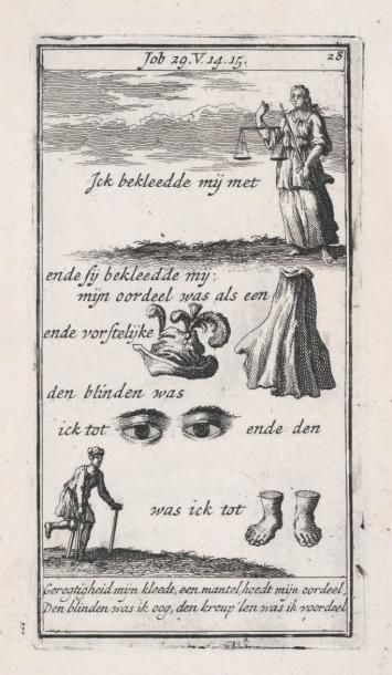 null BIBLE. - De Kleine Print-Bybel. Amsterdam, Gerrit Bouman, 1730. In-12, cartonnage...