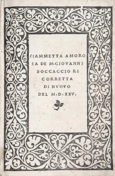 BOCCACE Fiammetta amorosa. [Au colophon]: Venise, Nicolao di Aristotile detto el...