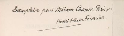 ALAIN-FOURNIER (HENRI) LE GRAND MEAULNES. Paris, Émile-Paul Frères, 1913. In-12,...