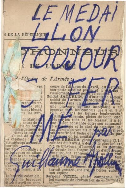 APOLLINAIRE (Guillaume) LE MÉDAILLON TOUJOURS FERMÉ. Manuscrit autographe signé de...