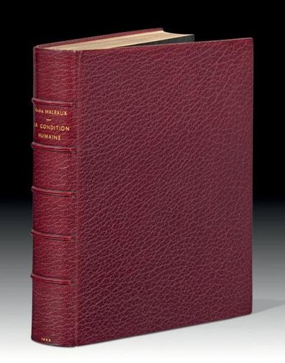 MALRAUX (André) LA CONDITION HUMAINE. Paris, Gallimard, 1933. In-4, maroquin bordeaux...