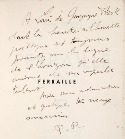 REVERDY (PIERRE) FERRAILLE. Poèmes. Bruxelles, Les Cahiers du Journal des Poètes,...
