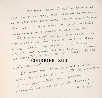 SAINT-EXUPÉRY (Antoine de) COURRIER SUD. Paris, N.R.F, 1929. In-4, broché, chemise...