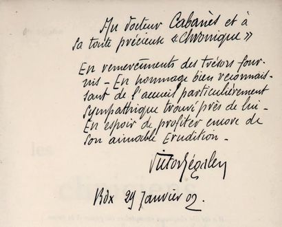 SEGALEN (Victor) LES CLINICIENS ÈS-LETTRES. Bordeaux, Imprimerie Y. Cadoret, 1902....