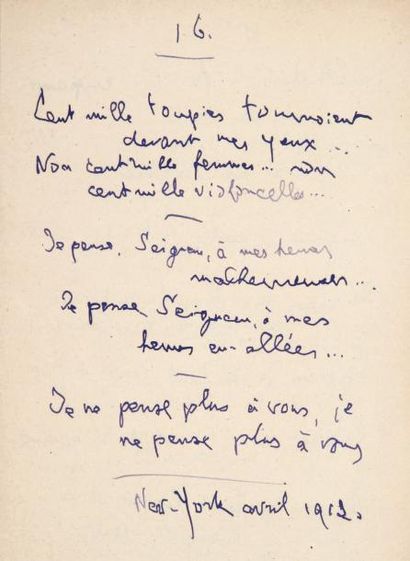 CENDRARS (Blaise) LES PÂQUES. Poème. Avec un dessin de l'auteur. [Paris, Édition...