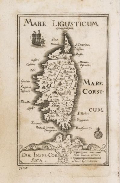 KOPPMAYER, J Die Insul Corsica. 1685. Pâles rousseurs. Bel exemplaire. 115 x 70 mm....