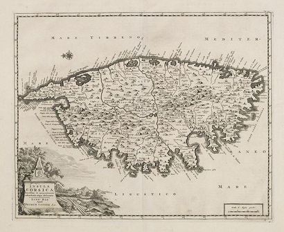 AA, P. van der Insula Corsica, Novissime et Accuratissime... Pag. 120. Leiden, 1725....