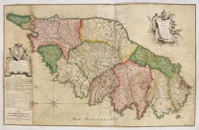 JAILLOT, B.A Carte Particulière de l'Isle de Corse. Divisée par ses dix Provinces...