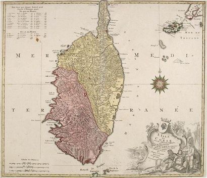 LOTTER, T. C L'Isle de Corse avec les différents districts, appartenante à la République...