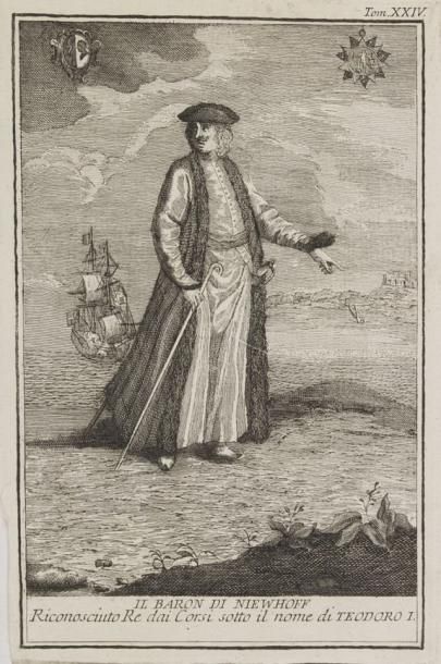 ANONYME Il Baron di Niewhoff (portrait). Tom. XXIV. 1760. Gravure sur cuivre. Petit...