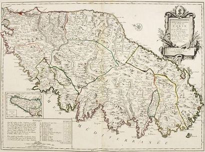 JAILLOT, H. / SANTINI Carte Particulière de l'Isle de Corse. Divisée par ses Dix...