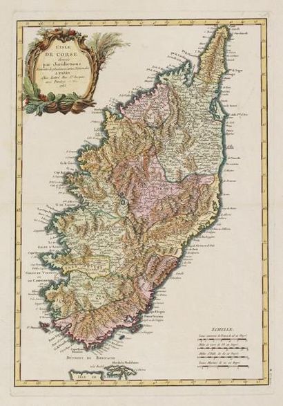 LATTRÉ, J L'Isle de Corse divisée par Juridictions Extraite de plusieurs Cartes Nationales....