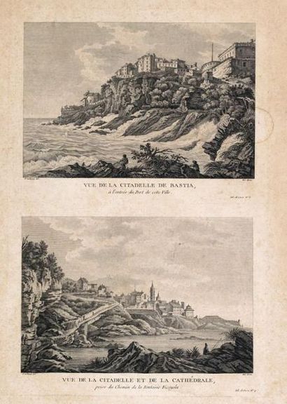 GARNERAY, L Bastia. Paris, ca. 1830. Col. Gravure à l'aquatinte. Fortes rousseurs....