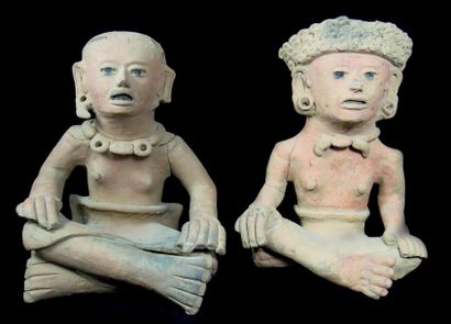 null Couple de statuettes anthropomorphes Culture Veracruz-Remojadas, Côte du Golfe,...