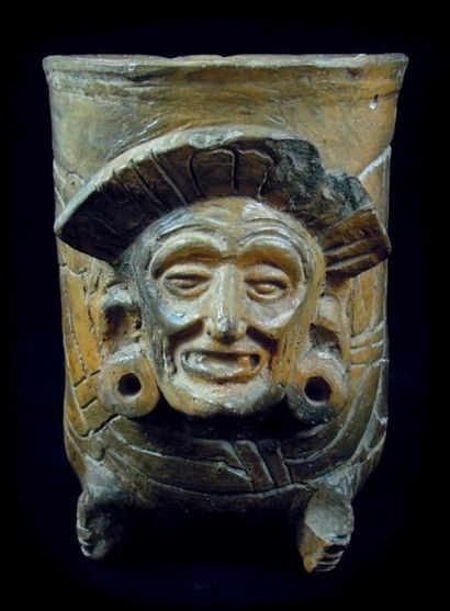 null Vase anthropomorphe de style plumbate Culture Maya, Guatemala Classique, 550...