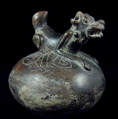 null Vase zoomorphe Culture Maya, Guatemala Maya ancien, 300-600 après J.-C. Important...