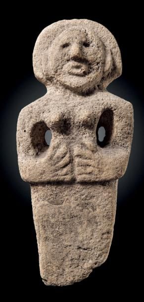 null Stèle Anthropomorphe Culture Toltèque, Mexique Postclassique, 900 - 1200 après...