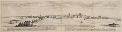 DE LINCLER, L. / COLLIGNON Nannetum. Nantes. Paris, 1619 - 1657. Panorama en 2 feuilles...