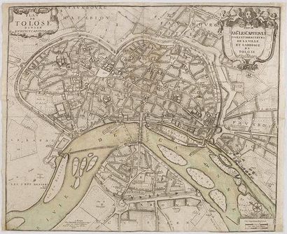 JOUVIN DE ROCHEFORT Plan de Tolose Divisé en huict Capitoulats. Paris, Desnos, 1766....