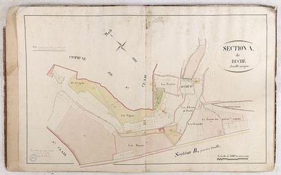 LE JEUNE, N L. Atlas des propriétés composant la Ferme de Buhy. 1854 et 1855. In-plano...