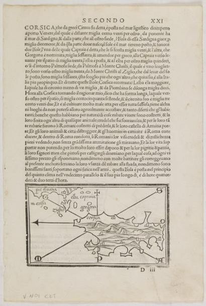BORDONE, B (Corsica). Venise, 1534. Gravure sur bois. Dimensions avec le texte typographique:...