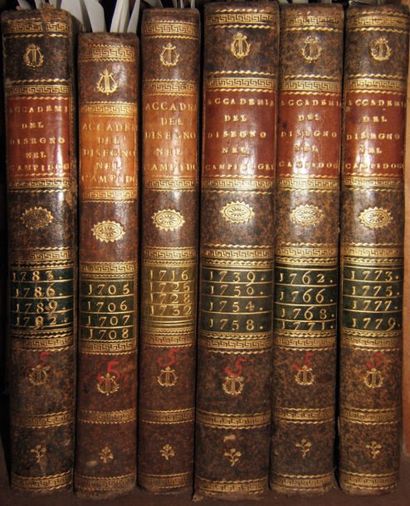 [Accademia nazionale di San Luca] 24 parties en 6 volumes. - Couvre les années 1705...