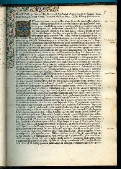 INCUNABLE.-JUVENAL